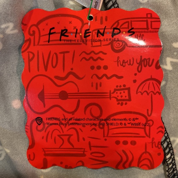 H502/NWT Friends Black Graphic Print Lounge/Sleep Pants - Picture 8 of 8